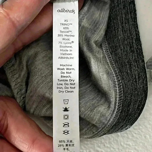 ALLBIRDS Gray Pull On Wool Blend Bralette Sports Bra Size XS - Picture 5 of 5